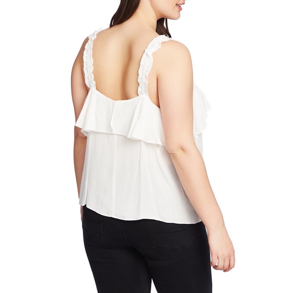 1.STATE Ruched Strap Flounce Edge Camisole Top - Picture 4 of 5